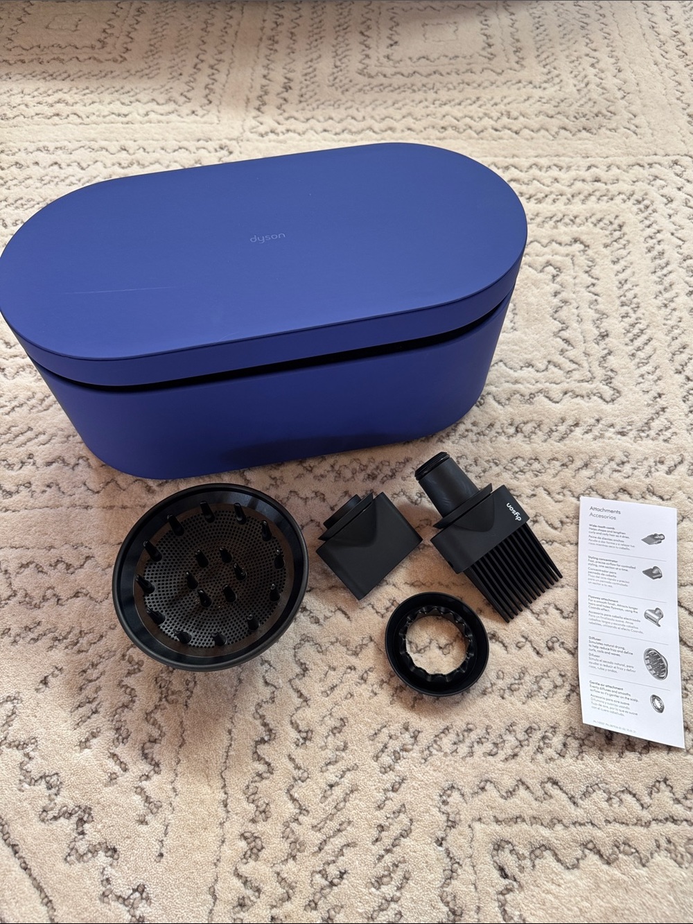 Dyson Purple Accessory Case with 4 Black Styling Attachments